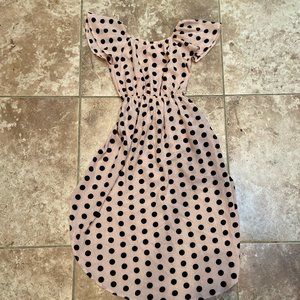 Monteau Los Angeles Pink Black Polka-dots Girls Dress Size: S